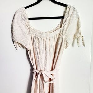 Cream Universal Thread Eyelet Dress